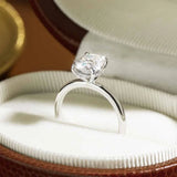 Superb 1-3CT Oval Cut VVS1 D Colour Moissanite Diamond Silver Solitaire Wedding Ring