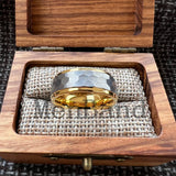 Stepped Edges Multifaceted Hammered Brushed Finish 6/8MM Tungsten Carbide Rings