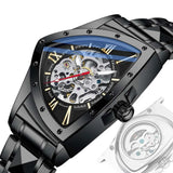Leisure Hollow Triangle Design Fashion Automatic Movement Mechanical Mens Wristwatches. Luxury WatchesMen Gifts