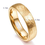 Gold Color Geometric Figure 4 & 6mm Width Men Women Tungsten Carbide Wedding Rings - The Jewellery Supermarket