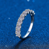 10 Stones 1ct Half Eternity Moissanite Diamonds Engagement Wedding Rings Sterling Silver Stackable Ring for Women