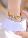 New Arrival Stainless Steel Square Luxury High Quality Fashion Rhinestone Crystals Ladies Watches