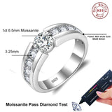 VVS1 D Colour  Moissanite Wedding 925 Sterling Silver with Gold Plated Eternity Ring