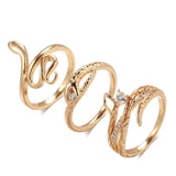 Fashion Snake Design 14K Filled Rose Gold With AAA Zircon Diamonds Punk Rock Ring VintageRings - Animal Jewellery