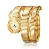 NEW Personality Snake Shaped Round Bracelet Wrapped Alloy Strap Quartz Watch