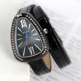 Luxury Roman Numerals Dial Classic Leather Snake Design Bangle Ladies&nbsp; Quartz Watch - Ideal Gifts