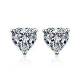 Splendid VVS1 D Colour 2-4CT Real Heart Cut Moissanite Diamonds Stud Earrings Sterling Silver Fine Jewellery Earrings - The Jewellery Supermarket