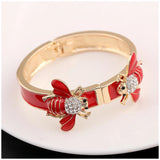 Unique Design Gold Plated with Enamel Double Bees Handmade Colorful Trendy 6 Colours Bracelets Bangles Jewellery - The Jewellery Supermarket