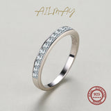 Classic Stackable Sterling Silver Simple Shining AAAA Lab Created Diamond Ring