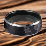 Beveled Edge Treatment Dome Hammer 4/6/8mm Tungsten Rings With Comfortable Fit