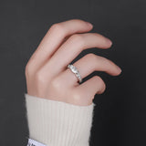 Angel's Eye Design 1CT 5*10MM VVS1 Moissanite Diamond Ring For Women Sterling Silver Engagement Wedding Jewellery