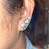 Fabulous 0.5ct-3ct Classic Moissanite Diamonds Silver Unisex Stud Earrings