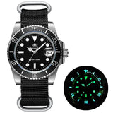 316L Stainless Steel 200M Diver Super Luminous Hands Calendar Display Quartz Watch