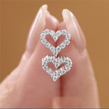 Charming Heart Shape 18KGP Moissanite Diamonds Jewellery Set for Women - Silver Necklace Stud Earrings - The Jewellery Supermarket