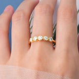 GRA Certified 3mm Round Half Eternity Moissanite Diamonds Rings for Women 925 Silver Engagement Wedding Jewellery