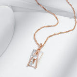 Luxury Personality 14K Filled Rose Gold AAA White Zircon Diamonds Gold and Silver Colour Necklace Fine Jewellery