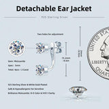 Front Back Double Sided 5MM Moissanite Diamonds Stud Earring For Women - 2 in 1 Pierced Earrings Fine Jewellery - The Jewellery Supermarket