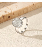 Luxury Button Sparkling Moissanite 925 Sterling Sliver Wedding Rings Fine Jewellery