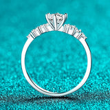 0.5ctVVS1 D Colour Moissanite Diamond Sterling Silver 18K WGP Engagement Ring