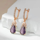 14 Karat Gold Filled Elegant Lilac AAA Zircon Crystals Earrings For Women Fine Jewellery