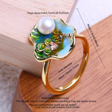 Unique Handmade Real Pearl 18K Gold Plated Adjustable Rings for Women