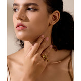 18K Gold Plated Stainless Steel Creative Individualistic Fashionable Ring