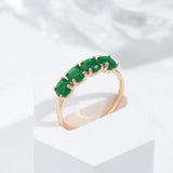 14K Gold Filled Four Prong Round Green AAA Zircon Crystals Fashion Rings For Women