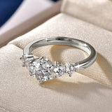 Elegant VVS1  D Colur 1.0CT 6.5MM D Moissanite Diamond Rings Exquisite Jewellery