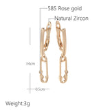 14 Karat Gold Filled Paper Clip AAA Zircon Diamonds Fine Jewellery Drop Earrings