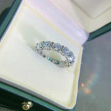 Lovers Round Full 0.3/0.5ct VVS1 D Moissanite Eternity Engagement Wedding Rings 925 Sterling Silver Fine Jewellery