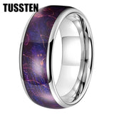 New Arrival 8MM Multicolor Colorful Dyed Elder Wood Inlay Comfort Fit Tungsten Wedding Ring  for Men Women - The Jewellery Supermarket