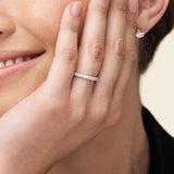 Super White Gold Plated Full Diamond Eternity Moissanite Rings Sterling Silver Engagement Wedding Rings for Women