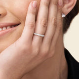 Splendid 18K WGP 1CT Moissanite Diamonds Eternity Rings - Fine Engagement Wedding Jewellery for Women - The Jewellery Supermarket
