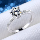 Terrific 1CT VVS1 GRA Certified Moissanite Diamonds Solitaire Rings, Engagement Wedding Silver Fine Jewellery