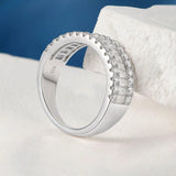 Amazing D Colour Moissanite Diamonds Half Eternit Rings for Women 925 Silver Wedding Engagement Stunning Jewellery