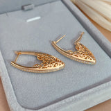 14 Karat Gold Filled AAA Zircon Diamonds Micro Wax Inlaid Vintage Trendy Dangle Earrings