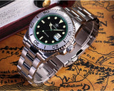 Luxury Stainless Steel Black Dial Green Bezel AD2040 20Bar Waterproof BGW9 Luminous Quartz Mens Wristwatches