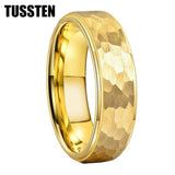 New Arrival Cool Hammer Multicolor Color Step Edges Tungsten Carbide Wedding Rings For Men Women - The Jewellery Supermarket