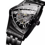New Hollow Triangular Mechanical Watches Stainless Steel Men's Wristwatches - Fashion Brand Wristwatches for Men.