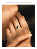 Elegant Deep Green Oval AAAA Lab Created Diamond Crown 925 Sterling Silver Ring