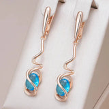 Romantic 14K Gold Filled Blue AAA Zircon Crystals Luxury Dangle Earrings