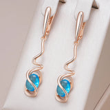 Romantic 14K Gold Filled Blue AAA Zircon Crystals Luxury Dangle Earrings