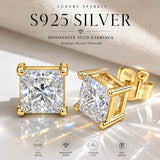 S925 Sterling Silver Radiant Shape 3EX Cut Certified 2.0ct Moissanite Women's Earrings Party Jewelry Gifts With GRA Certificate
