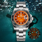 Top Brand Ceramic Bezel 41mm Gradient Orange Dial AR Coated Glass Luminous Waterproof 200m DiverQuartz Watch