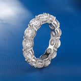 Popular Full Moissanite Eternity Engagement Wedding Rings for Women 925 Sterling Silver White Gold Plated Fine Rings