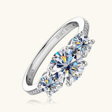 Super Round D Colour VVS1Moissanite Diamonds Ladies Rings Sterling Silver Engagement Wedding Fine Jewellery with GRA