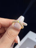 Fashion Real Round Moissanite Diamond V-Shape Ring Fine Jewellery