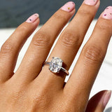 Superb 1-3CT Oval Cut VVS1 D Colour Moissanite Diamond Silver Solitaire Wedding Ring