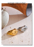 18K Gold Plated Stainless Steel High Quality Texture Geometric Cast Statement Ring