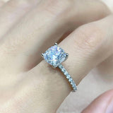 1/2/3CT Cushion Cut Moissanite Diamonds Solitaire Rings 925 Silver GRA Certified Engagement Wedding Fine Jewellery